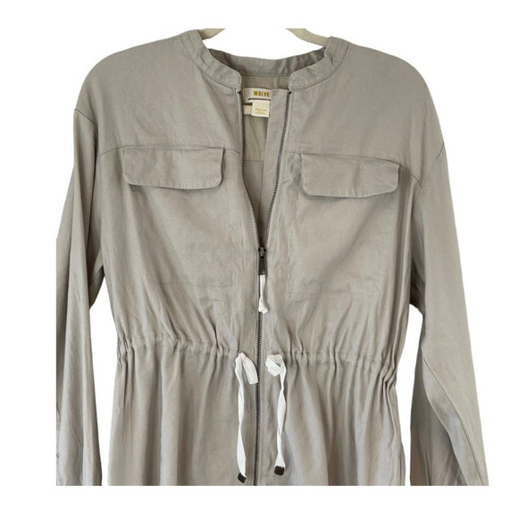 Anthropologie Maeve Aviator Jacket with Cinched Waist, Color Beige, Size Medium - Picture 7 of 14